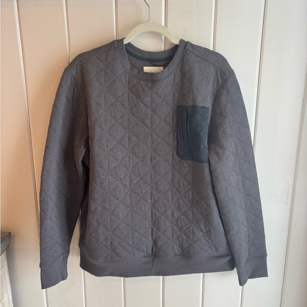 UpWest Quilted Charcoal Crewneck Sweater